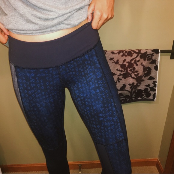 lululemon athletica Pants - blue lululemon patchwork leggings